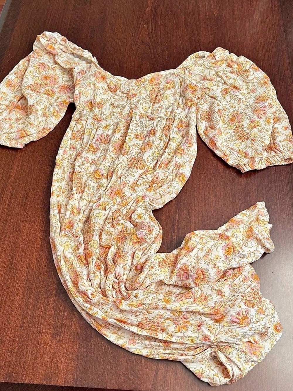 Billabong Floral Mini Dress Orange & White Small